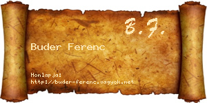 Buder Ferenc névjegykártya