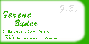 ferenc buder business card